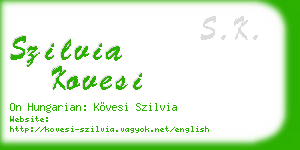szilvia kovesi business card