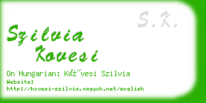 szilvia kovesi business card